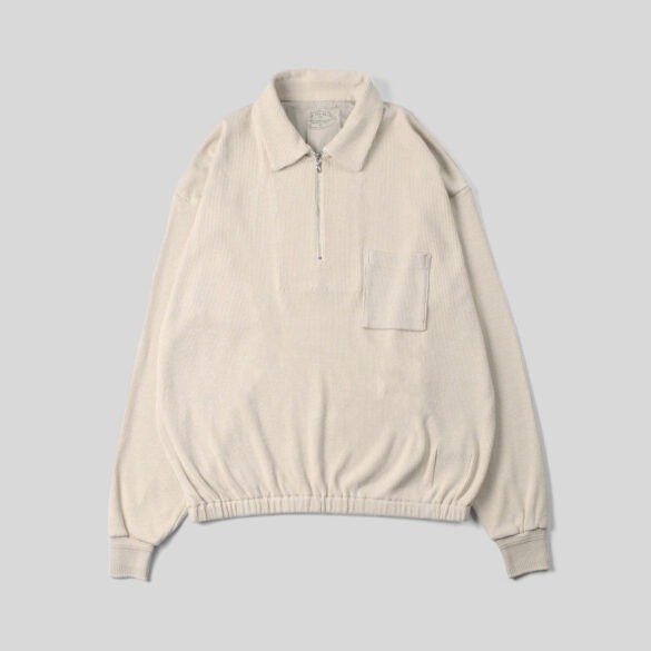 OLD JOE｜QUATER ZIP SILK NEP RIBED SHIRTS- STOTELA clothing store