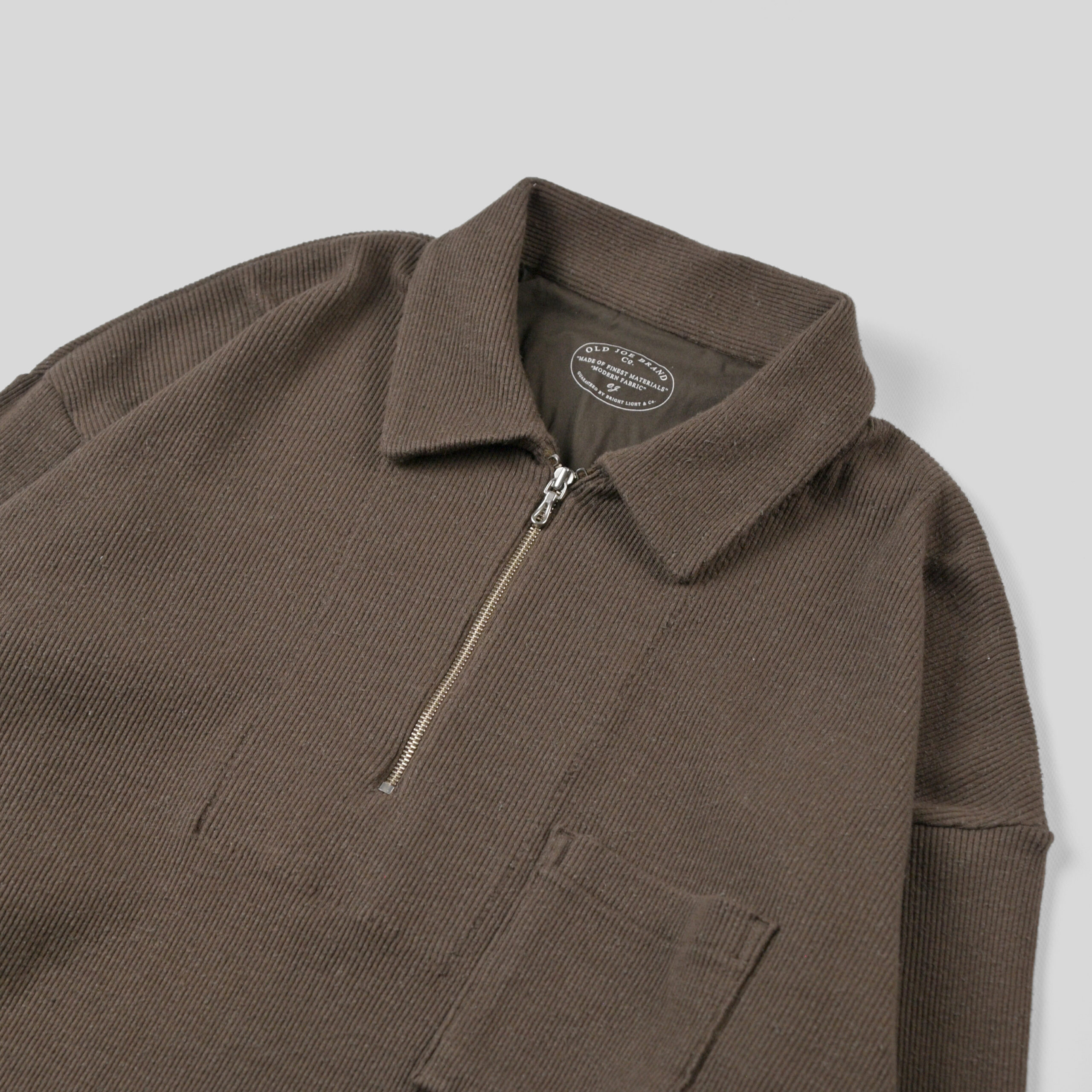 OLD JOE｜QUATER ZIP SILK NEP RIBED SHIRTS- STOTELA clothing store